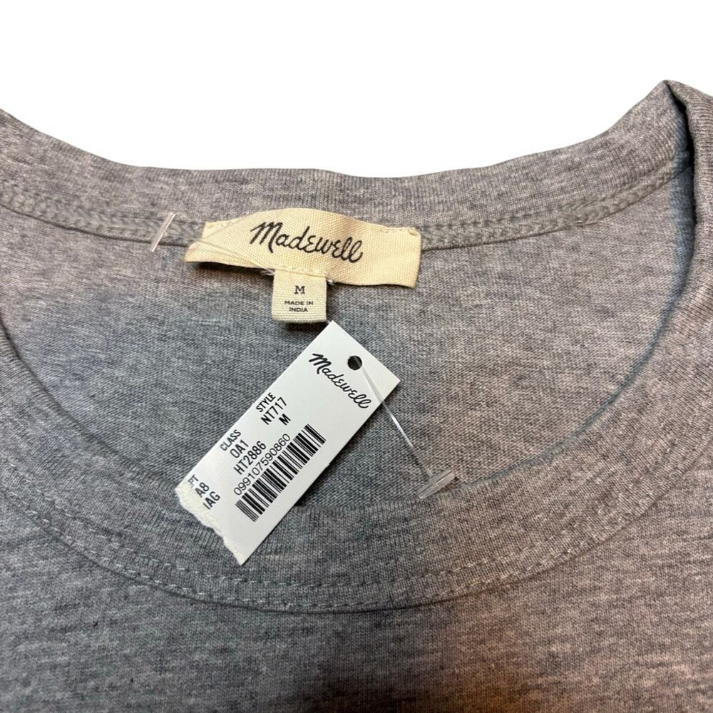 Madewell Heather Gray Cotton Crewneck Tee Relaxed Basic Top M NWT - Picture 8 of 9